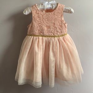 Mia and Mimi Chiffon Lace Pink Dress 12 months